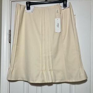 NWT, Akris Cream A-Line Skirt Winter off White/Cream Lined Wool, never worn